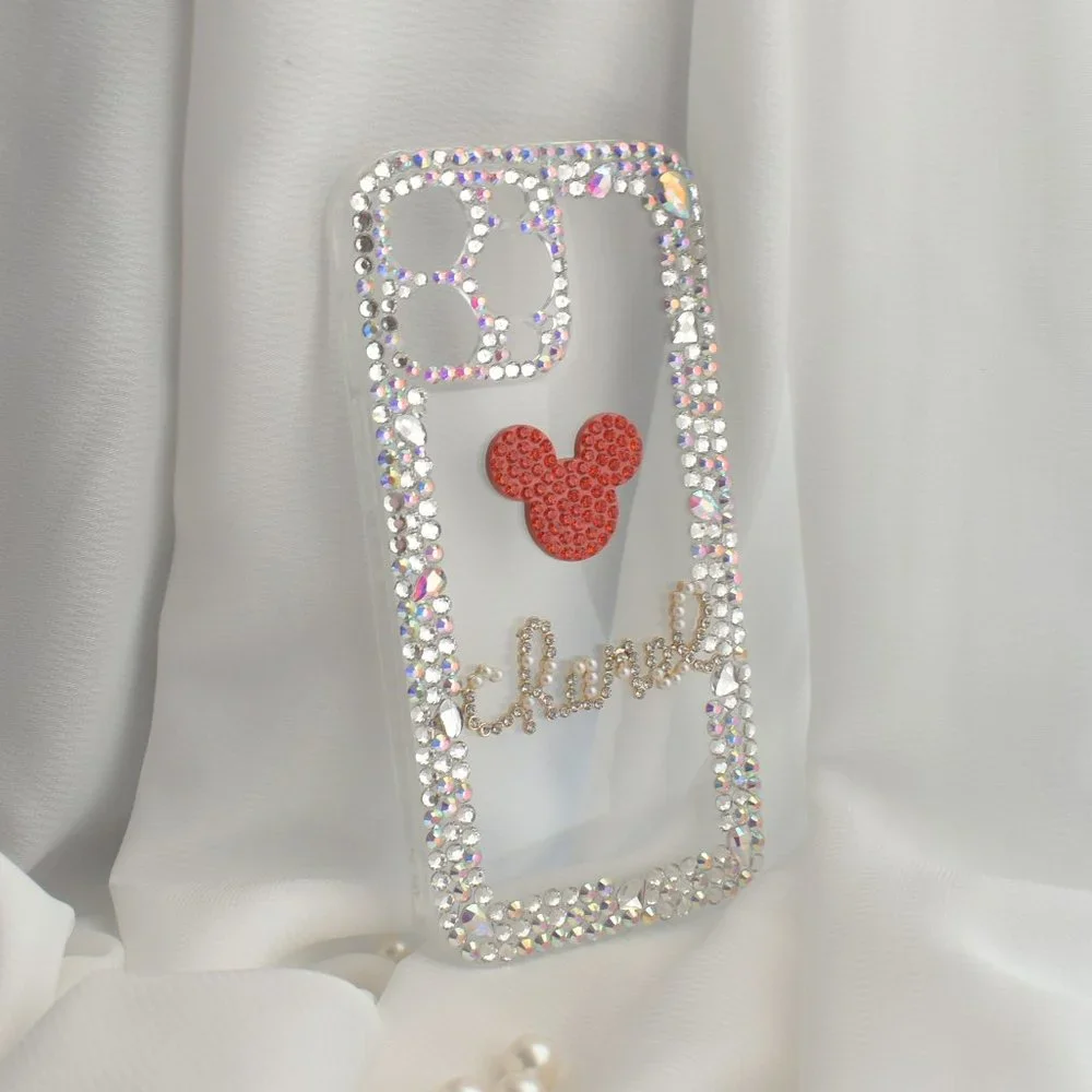 Mickey Mouse Crystal Encrusted  Silicone iPhone Case - iPhone 13 Pro/ 13 Pro Max